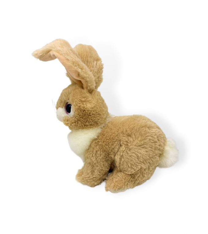Кролик с ушами, бежевый с подвижными ушами и реалистичными формами, 23 см, Mi081