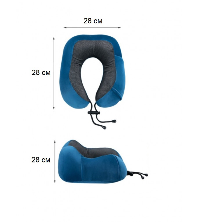 Подушка с карманом для перелетов с эффектом памяти, синяя, Mi203