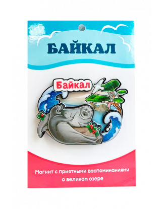 Сувенирный магнит "Байкал с нерпой", Mg005