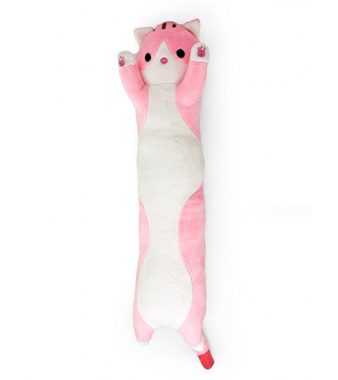 Мягкая игрушка -  подушка Котейка, розовая, 50 см, Mi087