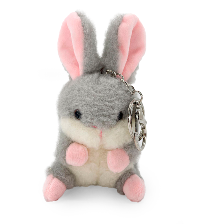 Брелок кролик, серый, 13 см, Mi120